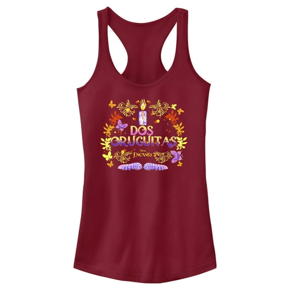 Junior's Encanto Dos Oruguitas Two Caterpillars Racerback Tank Top Scarlet X Small