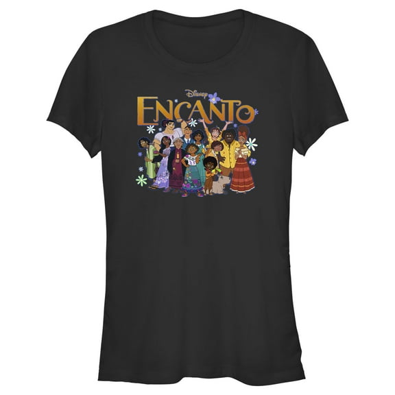 Junior's Encanto Family Portrait  Graphic Tee Black Large