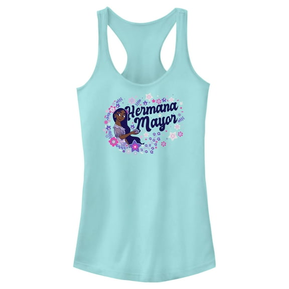 Junior's Encanto Isabela Hermana Mayor with Flower Racerback Tank Top Cancun Small