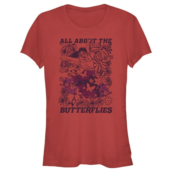 Junior's Encanto Mirabel All About the Butterflies Sketch Graphic Tee Red Small