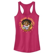 Juniors Encanto Mirabel La Mejor Hermana Portrait Racerback Tank Top Dark Pink Medium