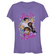 Juniors Encanto Mirabel, Luisa and Isabela Familia es Todo Graphic Tee Purple Medium