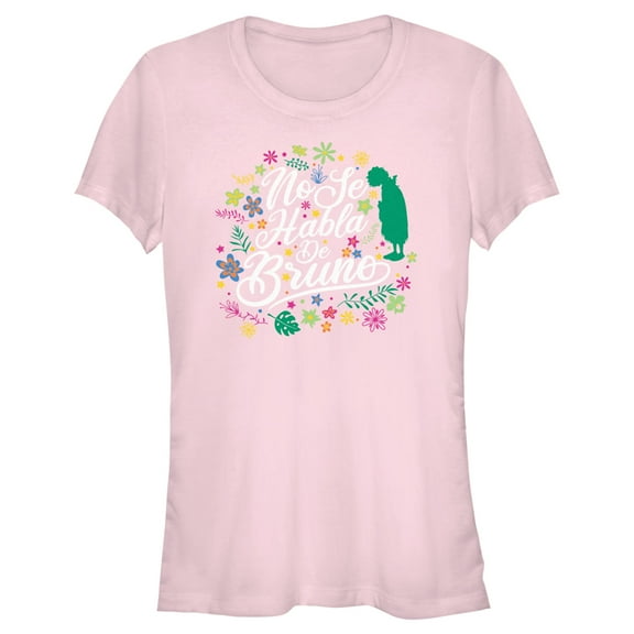 Junior's Encanto No Se Habla De Bruno Tropical Leaves Graphic Tee Light Pink Small