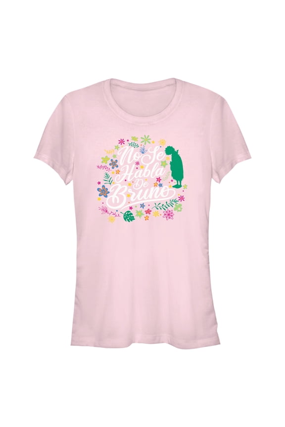 Junior's Encanto No Se Habla De Bruno Tropical Leaves Graphic Tee Light Pink X Large