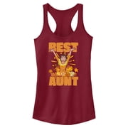 Junior's Encanto Pepa Best Aunt Motto Racerback Tank Top Scarlet Large