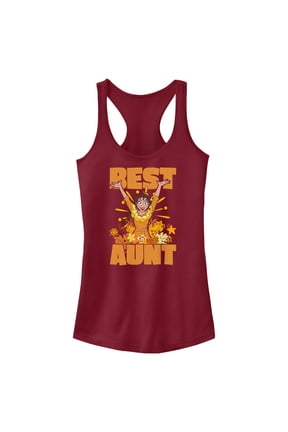 Junior's Encanto Pepa Best Aunt Motto Racerback Tank Top Scarlet X Small