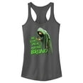 thumbnail image 1 of Junior's Encanto We Don't Talk About Bruno Green Text  Racerback Tank Top Charcoal Large, 1 of 4