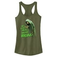 thumbnail image 1 of Junior's Encanto We Don't Talk About Bruno Green Text  Racerback Tank Top Military Green X Large, 1 of 4
