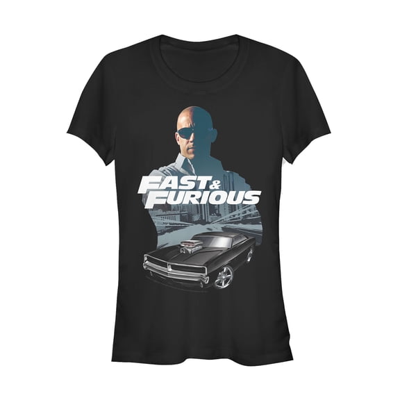 Junior's Fast & Furious Dom Pose Graphic Tee Black 2X Large