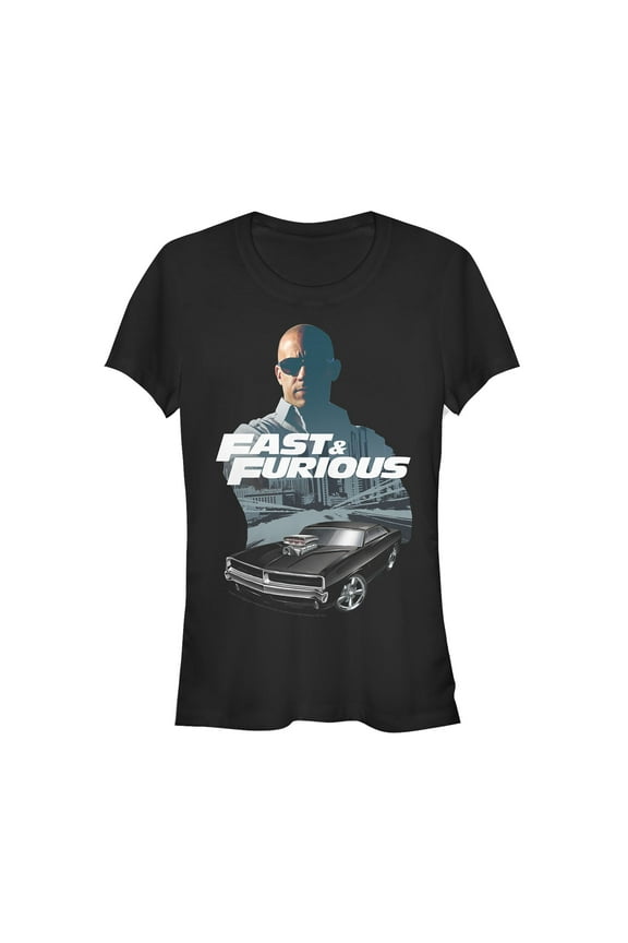 Junior's Fast & Furious Dom Pose Graphic Tee Black Small