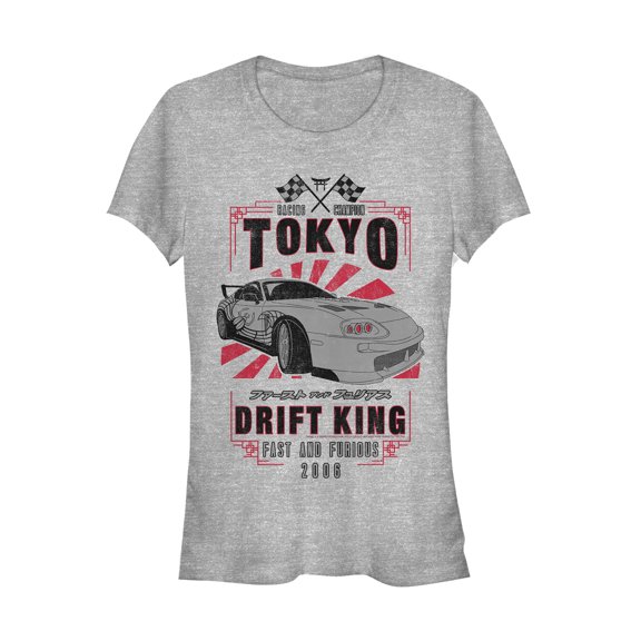 Junior's Fast & Furious Tokyo Drift King Graphic Tee Athletic Heather 2X Large