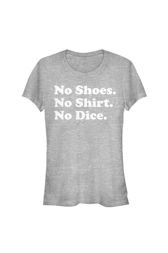 Junior's Fast Times at Ridgemont High No Shirt No Dice Graphic Tee Athletic Heather Small