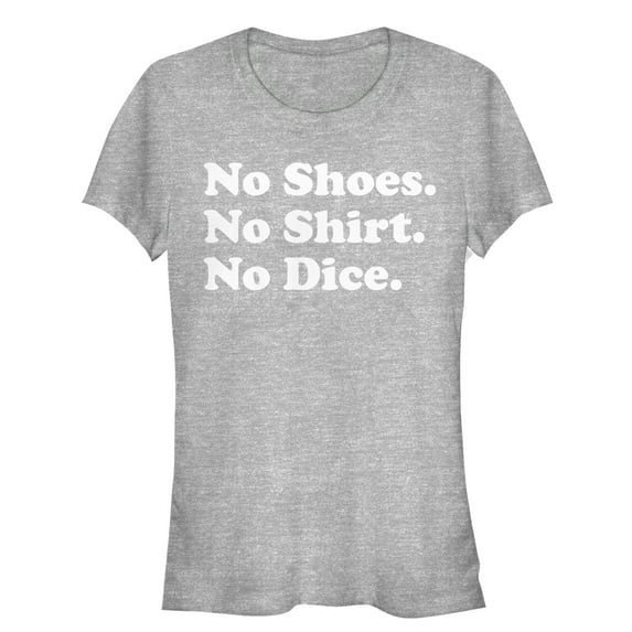 Junior's Fast Times at Ridgemont High No Shirt No Dice Graphic Tee Athletic Heather Small