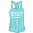 thumbnail image 1 of Junior's Fast Times at Ridgemont High No Shirt No Dice Racerback Tank Top Cancun Large, 1 of 3