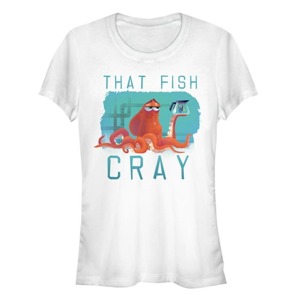 Junior's Finding Dory Hank Thinks That Fish Cray  Graphic Tee White Large