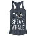 thumbnail image 1 of Junior's Finding Dory I Speak Whale  Racerback Tank Top Indigo Small, 1 of 3