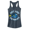 thumbnail image 1 of Junior's Finding Dory Swim Your Heart Out  Racerback Tank Top Indigo Large, 1 of 3