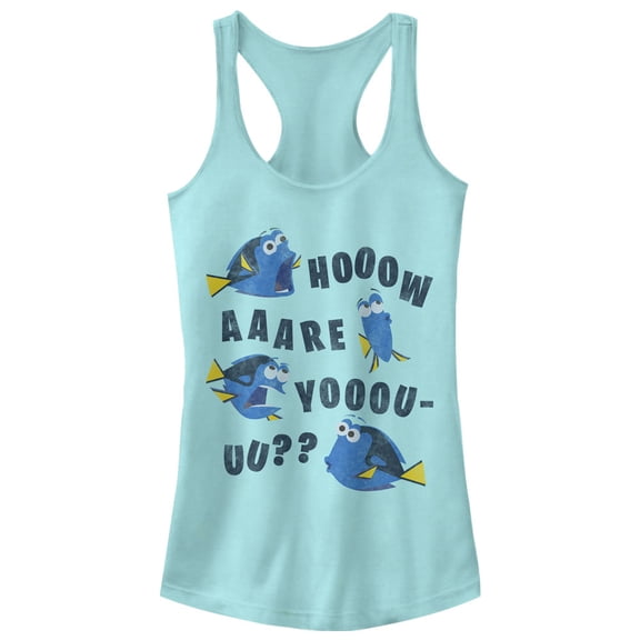 Junior's Finding Dory Whale How Are You  Racerback Tank Top Cancun Medium