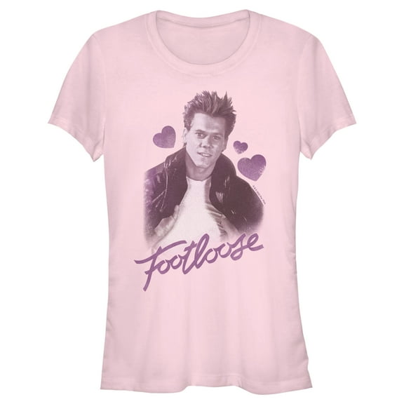 Junior's Footloose Purple Ren McCormack Portrait Graphic Tee Light Pink 2X Large