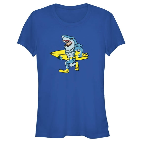 Junior's Fortnite Agent Jones Surfer Shark Graphic Tee Royal Blue Medium