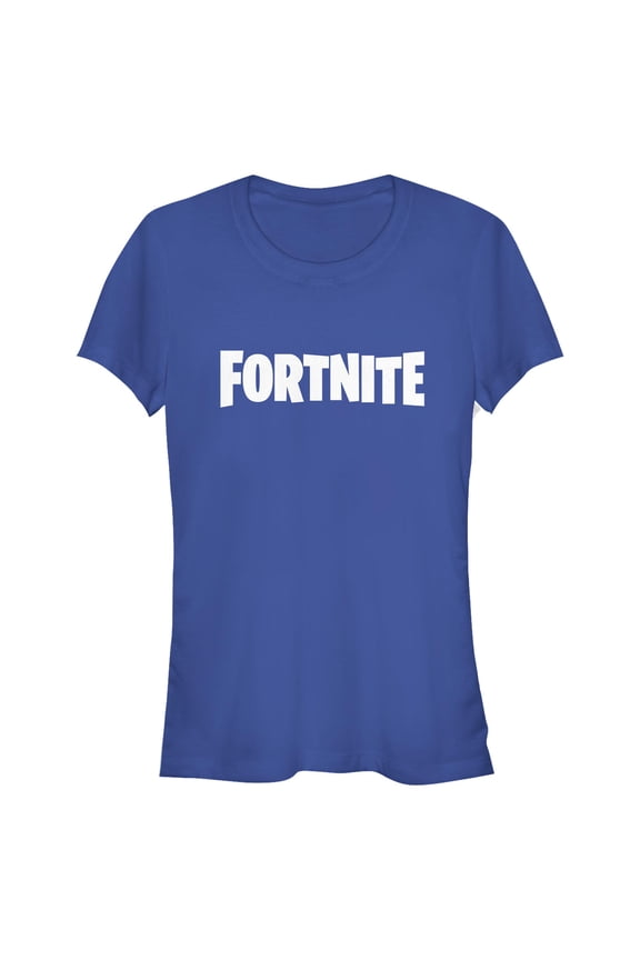 Junior's Fortnite Classic White Logo Graphic Tee Royal Blue Large