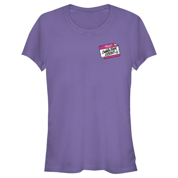 Junior's Fortnite Cuddle Name Tag  Graphic Tee Purple Small
