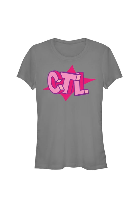 Junior's Fortnite Cuddle Team Leader Pink Logo  Graphic Tee Charcoal Large