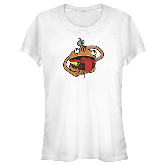 Junior's Fortnite Durr Burger  Graphic Tee White Small