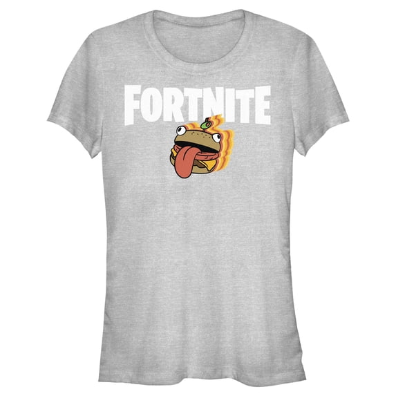 Junior's Fortnite Durr Burger Logo Graphic Tee Athletic Heather Medium