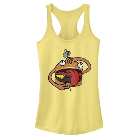 Junior's Fortnite Durr Burger Racerback Tank Top Banana X Small
