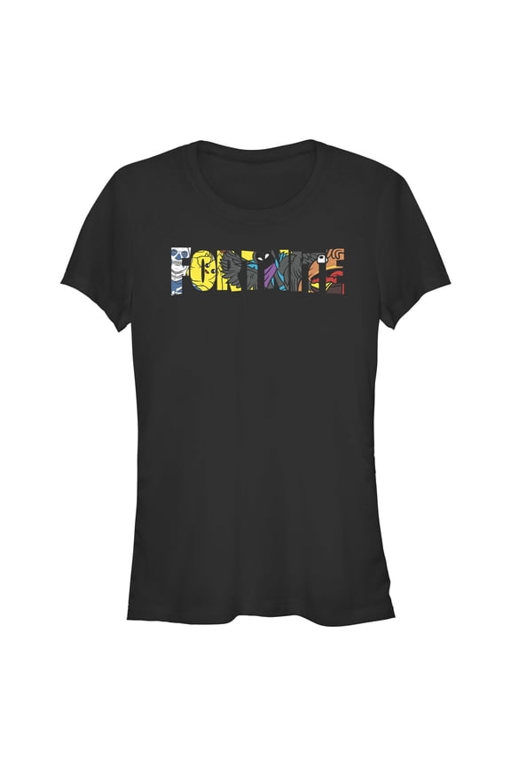 Junior's Fortnite Logo Character Fill Graphic Tee Black X Large