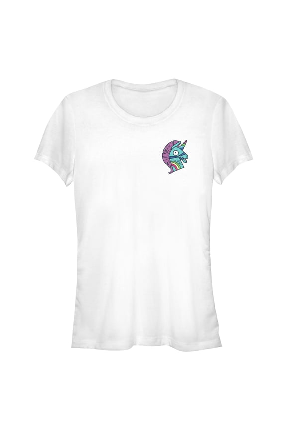Junior's Fortnite Rainbow Smash Small Graphic Tee White Small