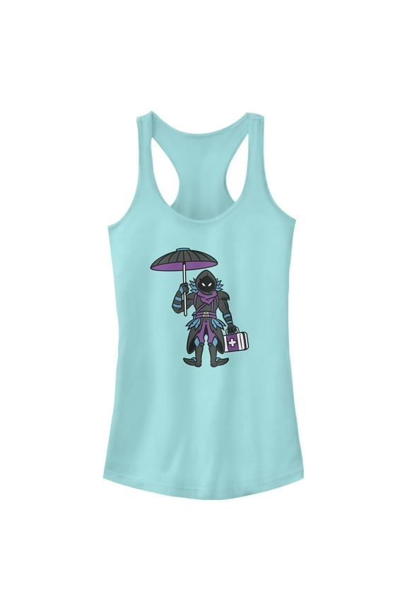 Junior's Fortnite Raven Float On Racerback Tank Top Cancun Medium