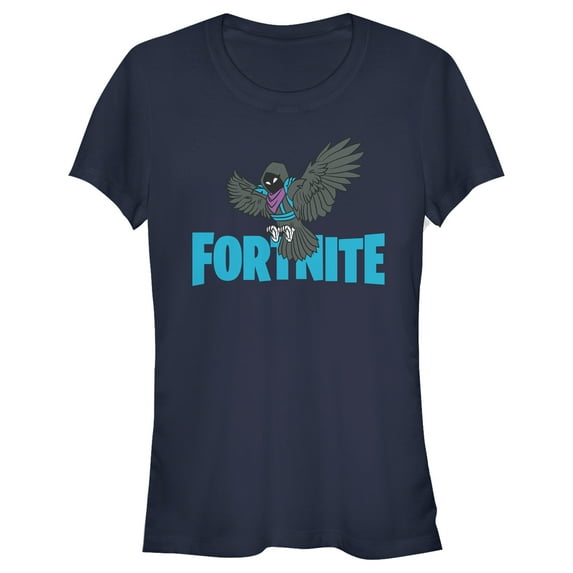 Junior's Fortnite Raven Logo Graphic Tee Navy Blue Large