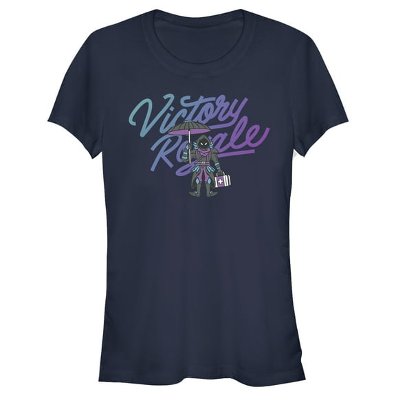 Junior's Fortnite Raven Victory Royale  Graphic Tee Navy Blue 2X Large