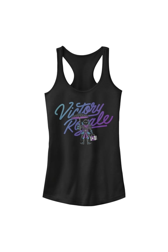 Junior's Fortnite Raven Victory Royale Racerback Tank Top Black Small