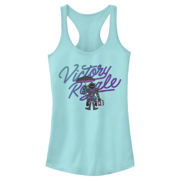 Junior's Fortnite Raven Victory Royale Racerback Tank Top Cancun Medium