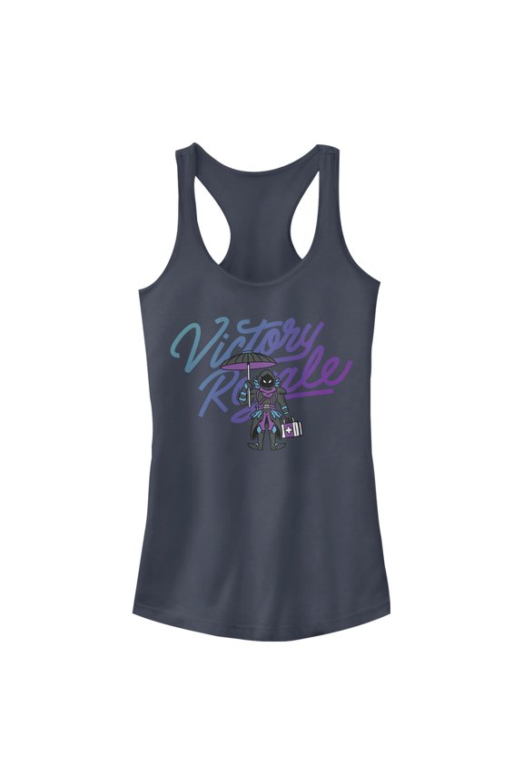 Junior's Fortnite Raven Victory Royale Racerback Tank Top Indigo Small