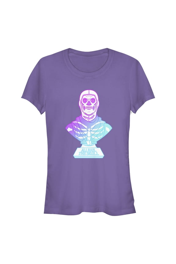 Junior's Fortnite Skull Trooper All Hail Glow Graphic Tee Purple X Large