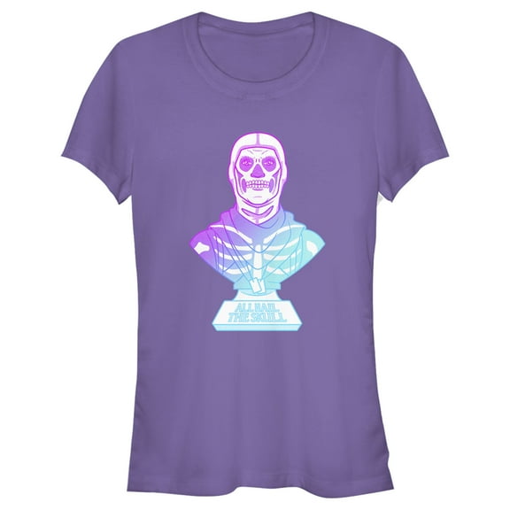 Junior's Fortnite Skull Trooper All Hail Glow Graphic Tee Purple X Large