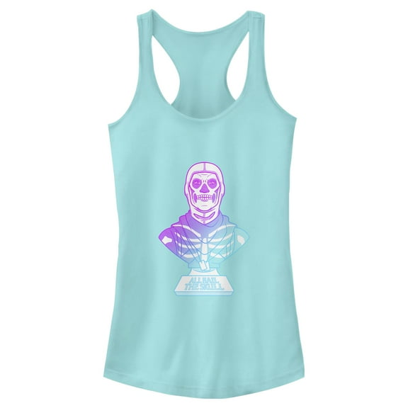Junior's Fortnite Skull Trooper All Hail Glow Racerback Tank Top Cancun Large