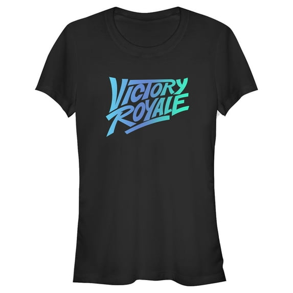 Junior's Fortnite Victory Royale Gradient Logo Graphic Tee Black Large