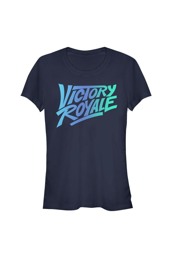 Junior's Fortnite Victory Royale Gradient Logo Graphic Tee Navy Blue X Large