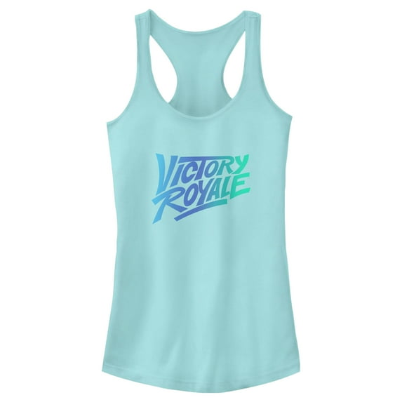 Junior's Fortnite Victory Royale Gradient Logo Racerback Tank Top Cancun 2X Large