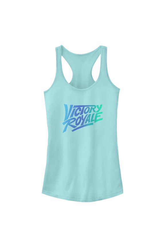 Junior's Fortnite Victory Royale Gradient Logo Racerback Tank Top Cancun X Small