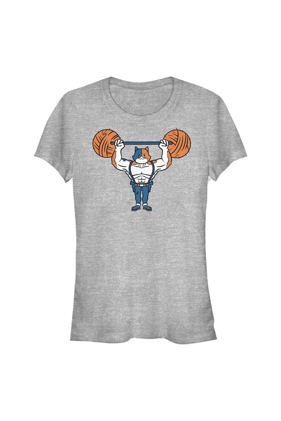 Junior's Fortnite Yarn Lifter Meowscles Graphic Tee Athletic Heather X Large
