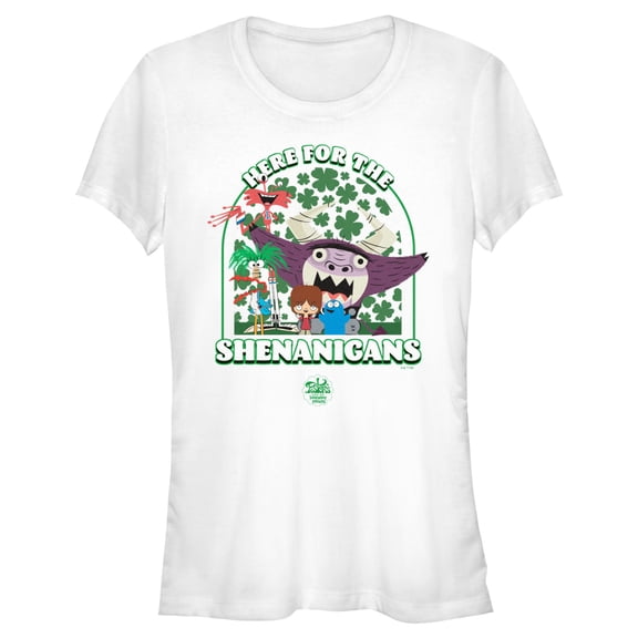 Junior's Foster's Home for Imaginary Friends Here for the Shenanigans  Graphic Tee White Small