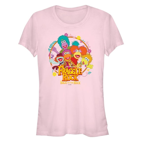 Junior's Fraggle Rock Floral Creatures Graphic T-Shirt