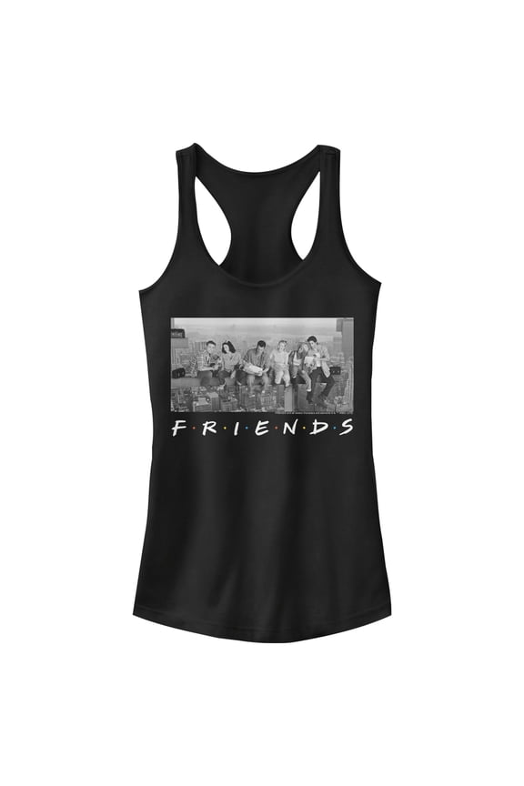 Junior's Friends Besties Atop Skyscraper Photo  Racerback Tank Top