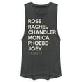 thumbnail image 1 of Junior's Friends Character Name List  Festival Muscle Graphic T-Shirt, 1 of 3